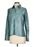 Hilton Hollis 100% Polyester Metallic Teal Long Sleeve Blouse Size XS - photo 1