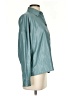 Hilton Hollis 100% Polyester Metallic Teal Long Sleeve Blouse Size XS - photo 4