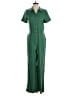 ModCloth 100% Linen Solid Green Jumpsuit Size S - photo 1