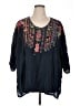 Johnny Was 100% Polyester Blue 3/4 Sleeve Blouse Size 1X - photo 1
