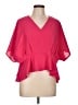 Assorted Brands 100% Polyester Pink Short Sleeve Blouse Size L - photo 1