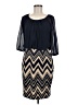 En Focus Studio 100% Polyester Chevron-herringbone Blue Cocktail Dress Size 8 - photo 1