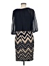 En Focus Studio 100% Polyester Chevron-herringbone Blue Cocktail Dress Size 8 - photo 2