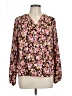 T Tahari 100% Polyester Floral Pink Long Sleeve Blouse Size L - photo 1
