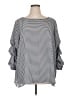 Investments Houndstooth Silver 3/4 Sleeve Blouse Size XL - photo 1