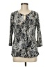 Dana Buchman Animal Print Silver 3/4 Sleeve Blouse Size M - photo 1