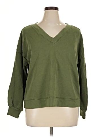 Madewell (Re)sourced Cotton V-Neck Sweatshirt (view 1)