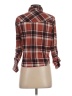 Passport 100% Polyester Plaid Brown Long Sleeve Blouse Size S - photo 2