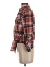 Passport 100% Polyester Plaid Brown Long Sleeve Blouse Size S - photo 5