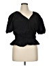 DKNY Black Short Sleeve Blouse Size XL - photo 1