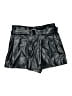 Zara 100% Polyester Metallic Black Shorts Size L - photo 1