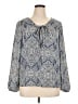 Laundry by Shelli Segal 100% Polyester Blue Long Sleeve Blouse Size XL - photo 1