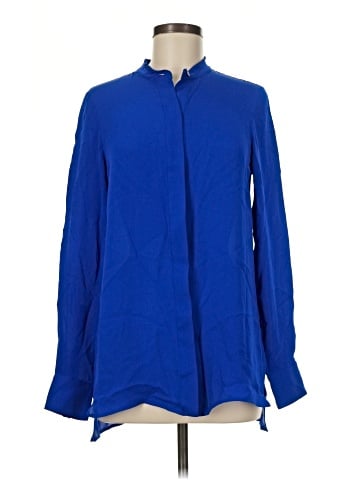Vince. Long Sleeve Silk Top (view 1)