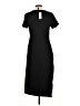 Renee C. Solid Black Casual Dress Size L - photo 2