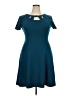 Alyx 100% Polyester Solid Teal Casual Dress Size 18 - photo 1