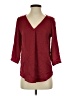 Timing Burgundy 3/4 Sleeve Blouse Size S - photo 1