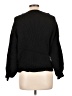 Line & Dot Solid Black Pullover Sweater Size L - photo 2