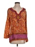 Tolani 100% Silk Orange 3/4 Sleeve Silk Top Size S - photo 1