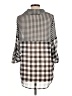 Double Zero 100% Polyester Checkered-gingham Gray 3/4 Sleeve Blouse Size L - photo 2