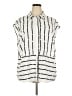 Alfani 100% Polyester Stripes Color Block White Ivory Sleeveless Blouse Size 20 - photo 1