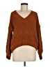 Pink Rose 100% Polyester Solid Brown Pullover Sweater Size M - photo 1