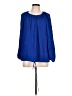 Diane von Furstenberg 100% Polyester Blue Long Sleeve Blouse Size L - photo 1