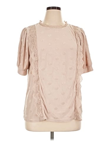 Peach Short Sleeve Blouse (view 1)
