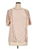 Peach 100% Polyester Tan Short Sleeve Blouse Size 1X - photo 1