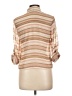 Mine 100% Polyester Stripes Tan 3/4 Sleeve Blouse Size L - photo 2