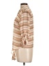 Mine 100% Polyester Stripes Tan 3/4 Sleeve Blouse Size L - photo 5