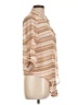 Mine 100% Polyester Stripes Tan 3/4 Sleeve Blouse Size L - photo 4