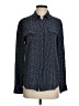 Garnet Hill 100% Silk Polka Dots Blue Long Sleeve Silk Top Size 4 - photo 1