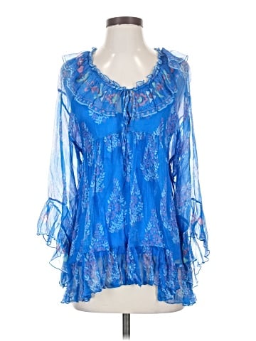 Johnny Was 3/4 Sleeve Silk Top (view 1)