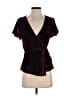 GB Burgundy Short Sleeve Blouse Size XS - photo 1