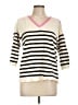 Talbots Stripes Ivory Pullover Sweater Size L - photo 1