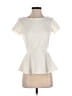 Bisou Bisou 100% Polyester Ivory Short Sleeve Blouse Size XS - photo 1