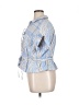 Free Assembly 100% Cotton Stripes Blue Short Sleeve Blouse Size XL - photo 5