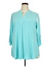 Dear Scarlett Teal Long Sleeve Blouse Size 2X - photo 1