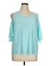 Nina Leonard Teal 3/4 Sleeve Blouse Size 1X - photo 1