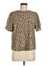 Papermoon 100% Polyester Animal Print Tan Short Sleeve Blouse Size M (petite) - photo 1