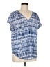 DKNY 100% Polyester Blue Short Sleeve Blouse Size M - photo 1