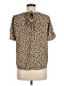 Papermoon 100% Polyester Animal Print Tan Short Sleeve Blouse Size M (petite) - photo 2