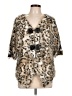 MULTIPLES Animal Print Gold Faux Fur Jacket Size L - photo 1
