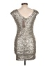 Heartloom 100% Polyester Metallic Silver Cocktail Dress Size L - photo 2