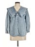 MNG Blue 3/4 Sleeve Blouse Size 6 - photo 1