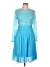 Zanzea Collection 100% Polyester Blue Cocktail Dress Size 10 - photo 1