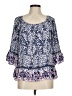 Fever 100% Rayon Blue 3/4 Sleeve Blouse Size M - photo 1