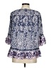 Fever 100% Rayon Blue 3/4 Sleeve Blouse Size M - photo 2