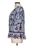 Fever 100% Rayon Blue 3/4 Sleeve Blouse Size M - photo 5