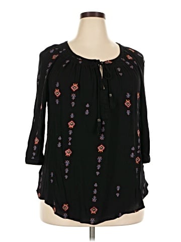 Pale Sky 3/4 Sleeve Blouse (view 1)